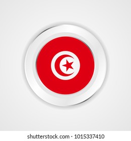 Tunisia flag in glossy vector icon.