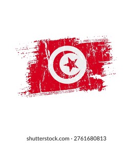 Tunisia flag with grunge effect - vector illustration	