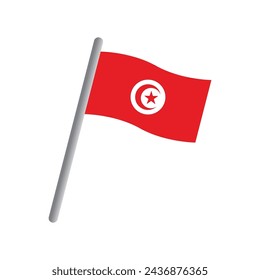 Tunisia flag icon vector template illustration logo design