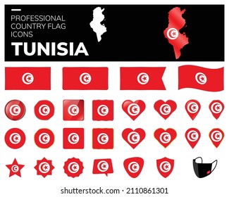 Vector de iconos de la bandera de Túnez
Icono de bandera de país profesional