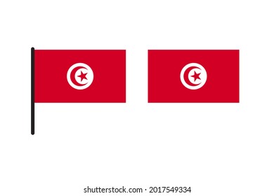 Tunisia Flag isolated on white background