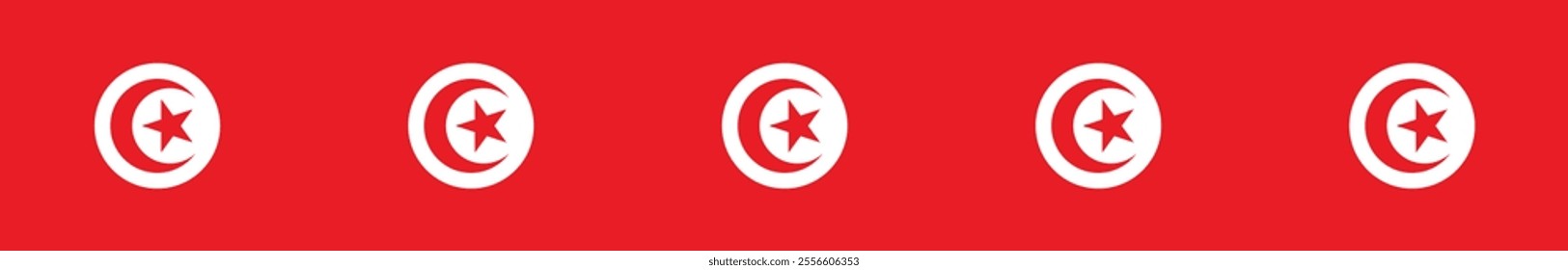 Tunisia flag long banner digital vector illustration