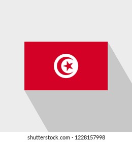 Tunisia flag Long Shadow design vector