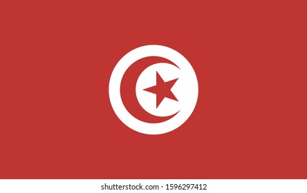 Tunisia flag national African flat icon, Africa illustration vector 
