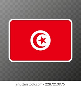 Tunisia flag, official colors and proportion. Vector illustration.