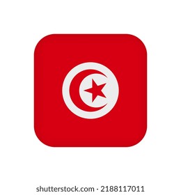 Tunisia flag, official colors. Vector illustration.