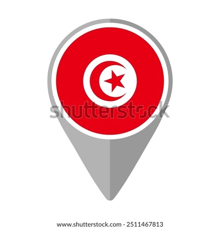 Tunisia Flag on Location Pin