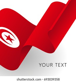 Tunisia flag. Patriotic design. Vector illustration.