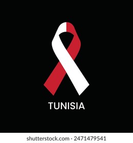  Diseño de Vector de cinta de la bandera de Túnez.