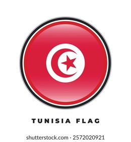 Tunisia flag round design circle vector template