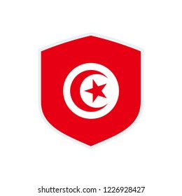 Tunisia flag. Tunisia shield flag.