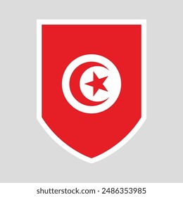 Tunisia Flag Shield Shape Frame