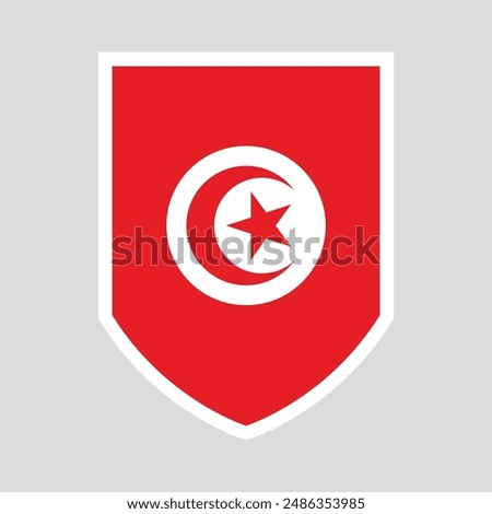 Tunisia Flag Shield Shape Frame