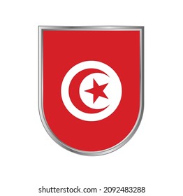 Tunisia flag with silver frame vector design