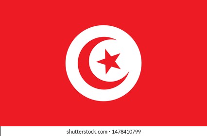 Tunisia  flag. Simple vector. National flag of Tunisia 