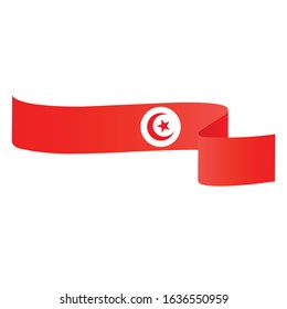Tunisia  flag. Simple vector. National wave flag of Tunisia 