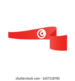 Tunisia  flag. Simple vector. National wave flag of Tunisia 