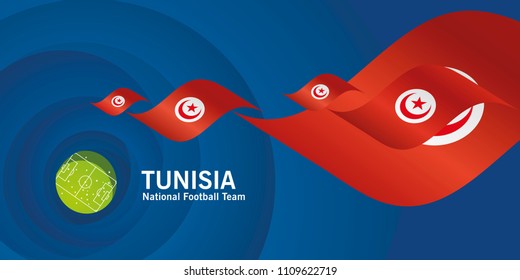 Tunisia flag soccer football team abstact stadium background