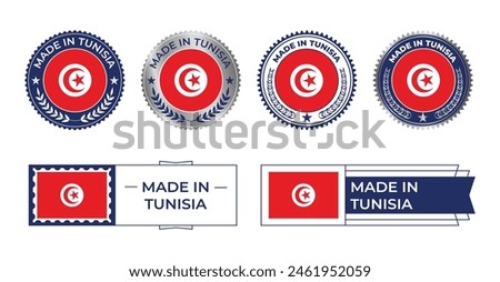 Tunisia Flag, Tunisia Flag Stamp, Made in Tunisia. Tunisia Verified, Country Flag Stamp, Verified, Certified, Made in, Tag, Seal, Stamp, Silver, Flag, Icon vector.