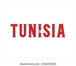 TUNISIA flag Typography with flag typography on a white background, Vector design of TUNISIA flag typography, Flag typography of Tunisia, National Day Design, TUNISIA Day design