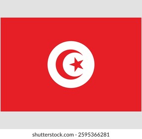 Tunisia Flag Vector Design , Tunisia Country Flag