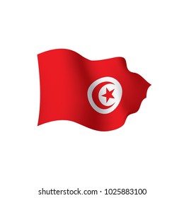 Tunisia flag, vector illustration on a white background