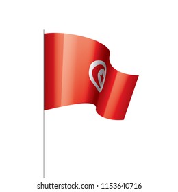 Tunisia flag, vector illustration on a white background