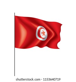 Tunisia flag, vector illustration on a white background