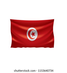 Tunisia flag, vector illustration on a white background