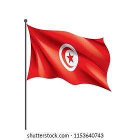 Tunisia flag, vector illustration on a white background
