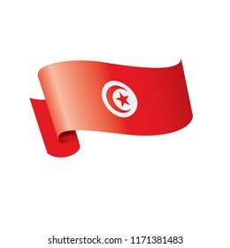 Tunisia flag, vector illustration on a white background