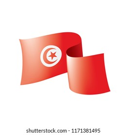 Tunisia flag, vector illustration on a white background