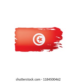 Tunisia flag, vector illustration on a white background.