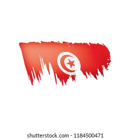Tunisia flag, vector illustration on a white background.