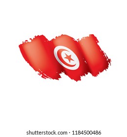 Tunisia flag, vector illustration on a white background.