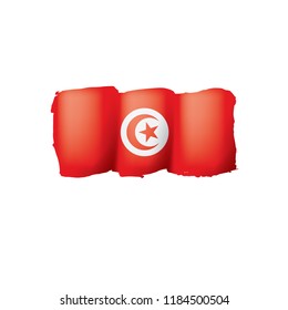 Tunisia flag, vector illustration on a white background.