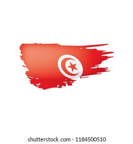 Tunisia flag, vector illustration on a white background.