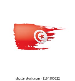 Tunisia flag, vector illustration on a white background.