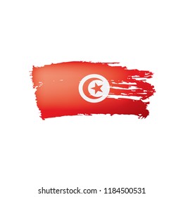 Tunisia flag, vector illustration on a white background.