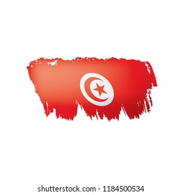 Tunisia flag, vector illustration on a white background.