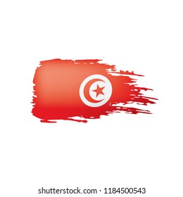 Tunisia flag, vector illustration on a white background.