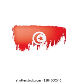 Tunisia flag, vector illustration on a white background.