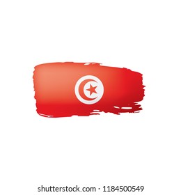 Tunisia Flag, Vector Illustration On A White Background.