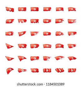 Tunisia flag, vector illustration on a white background.