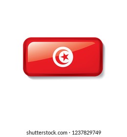 Tunisia flag, vector illustration on a white background