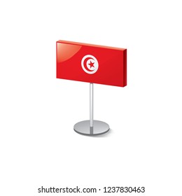 Tunisia flag, vector illustration on a white background