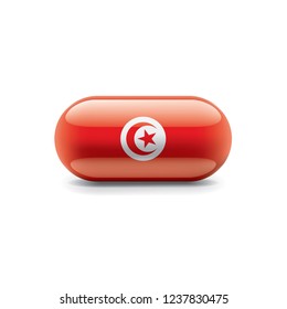 Tunisia flag, vector illustration on a white background