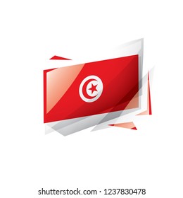 Tunisia flag, vector illustration on a white background