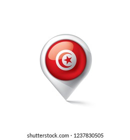 Tunisia flag, vector illustration on a white background