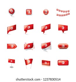Tunisia flag, vector illustration on a white background